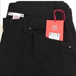 TOPO DESIGNS 5 pocket pants black denim Mens